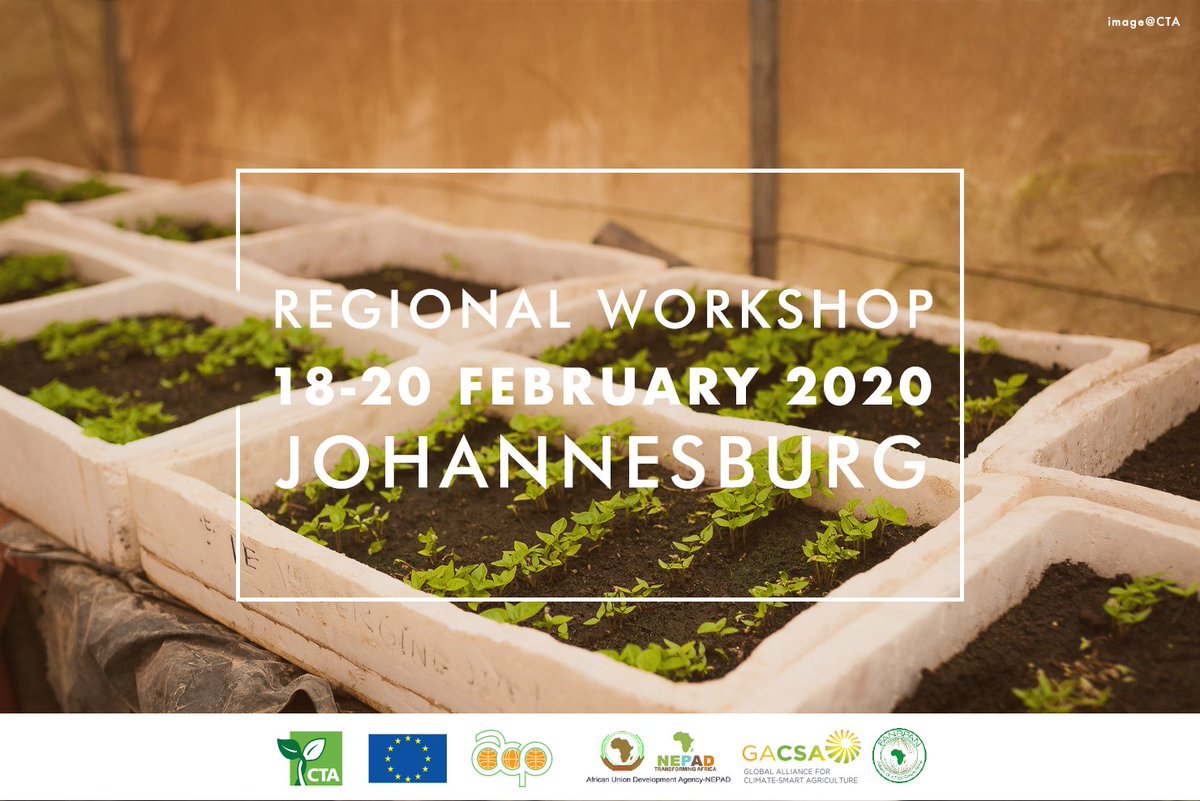 FANRPAN's tweet photo. .@CTAflash is collaborating with @AUDA_NEPAD, @FANRPAN &amp; @GACSA_news in East and Southern Africa to organise, a regional workshop from 18 - 20 February 2020 in Johannesburg South Africa bringing together relevant stakeholders to discuss #ClimateFinance4Ag  #ScaleUpCSA https://t.co/n8GZ8ZgMjQ