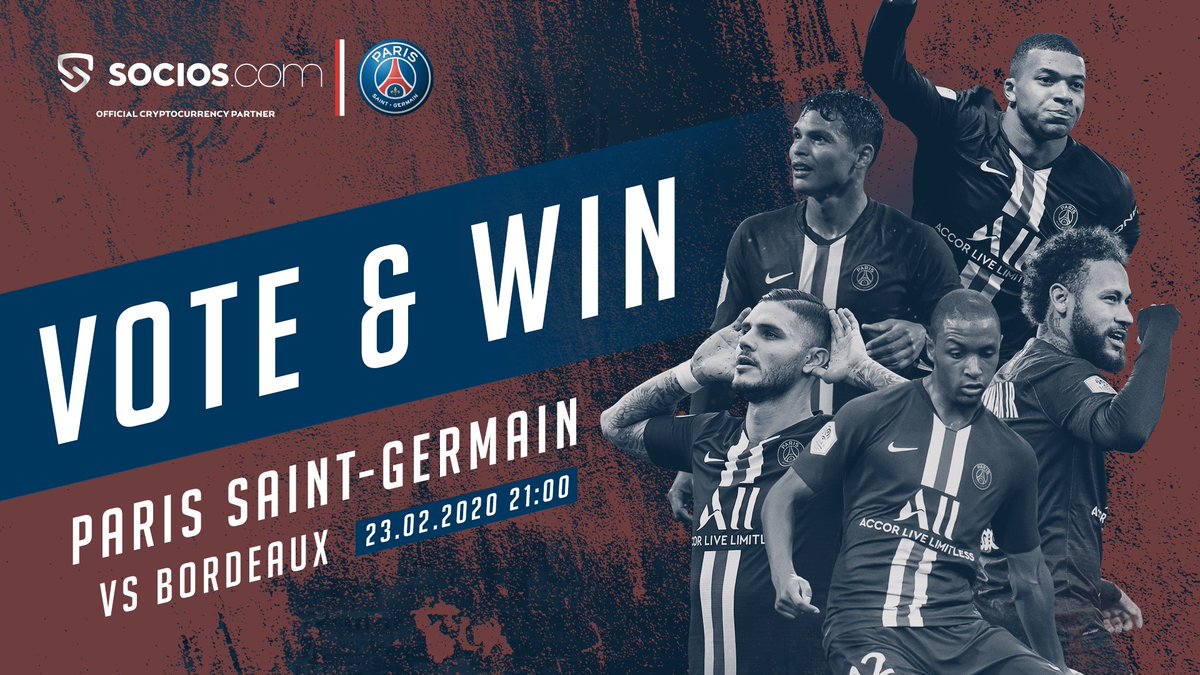 socios's tweet image. 🔴PARISIENS! Voilà une nouvelle opportunité d’assister à un match comme jamais auparavant. Participez pour avoir une chance d’être notre VIP pour @PSG_Inside vs Bordeaux. 
 
🔵Pour participer:
✅Votez sur le sondage du @PSG_Inside sur l’app Socios
✅Réponds avec ton username
✅RT