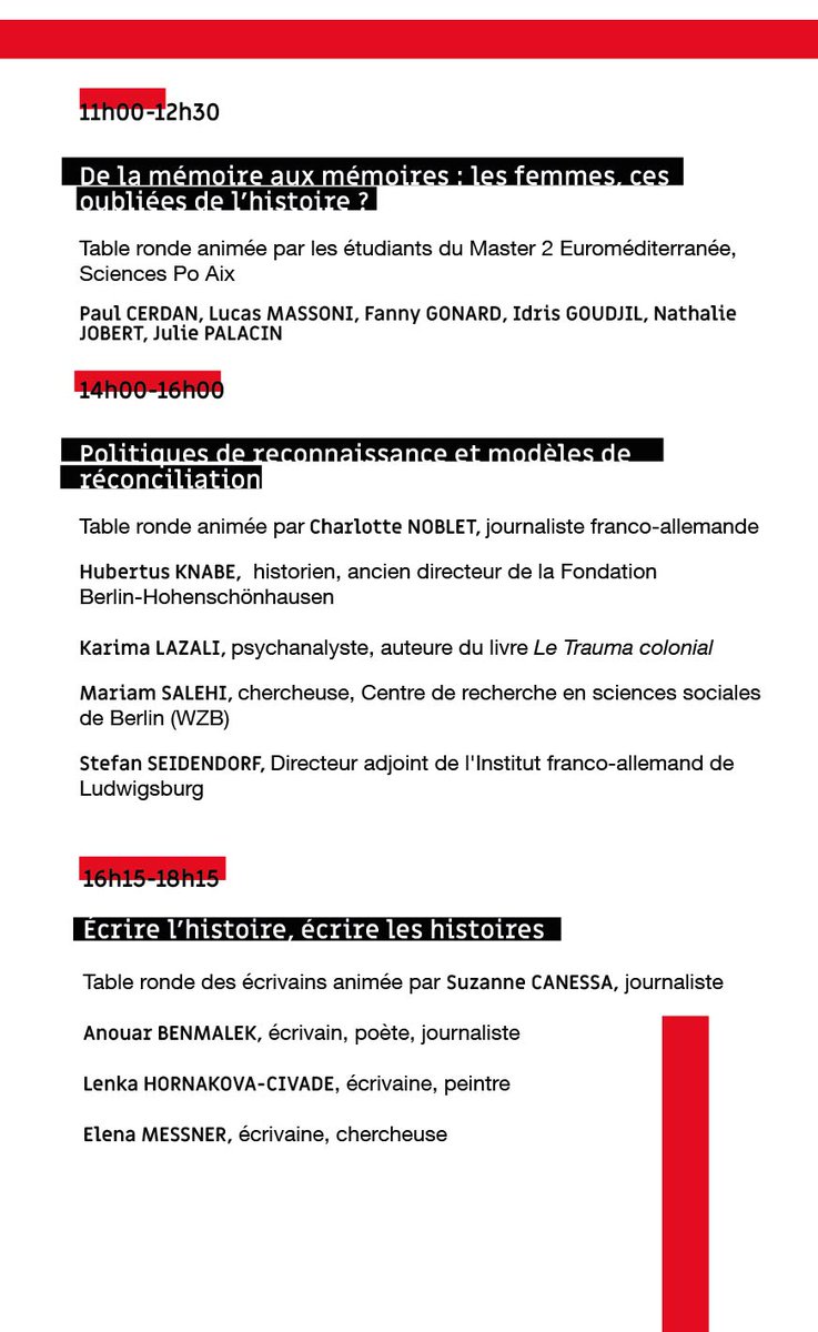 imera_amu's tweet photo. Du 4 au 6/03,  3e Forum Franco-Allemand de la Méditerranée : "Entre mémoires et histoires" - Organisé par le Centre Franco-Allemand de Provence @cfap_aix, l’IMéRA, SciencesPo Aix @Sciences_Po_Aix et le Konrad Adenauer Stiftung @KASonline - Plus d'infos >>> https://t.co/3p2TQpjqdg https://t.co/jN7opYUncf