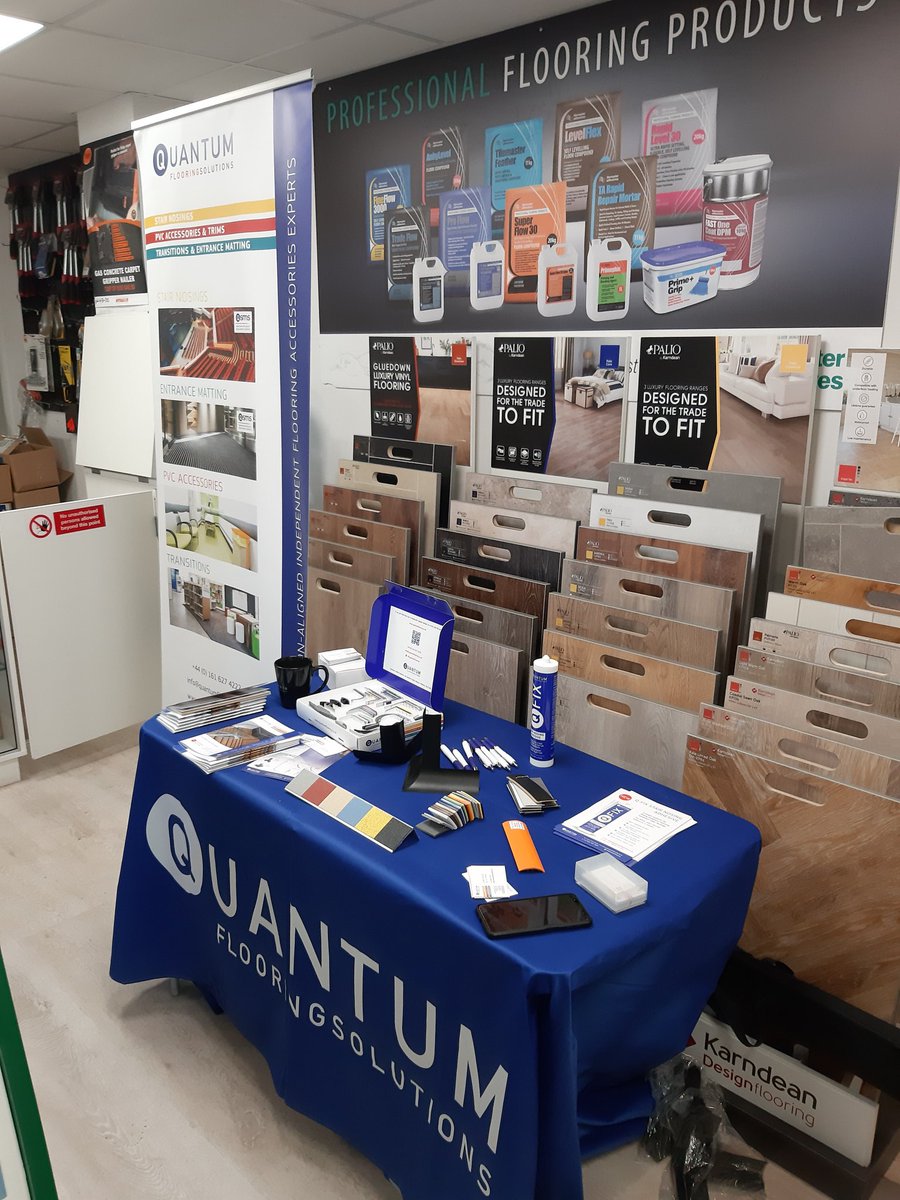 PaulBullDacatie's tweet photo. Quantum Flooring Trade Morning here today at Pennine Flooring Chester, come and discuss our services, new and existing products available with myself and Derek.
#flooring #specification #quantumflooring #stairnosing #qpsl #matting #flooringindustry https://t.co/FXKWQk9Abr