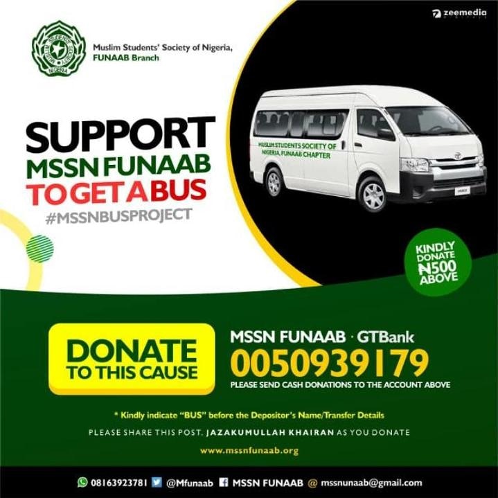 *BusProject:*

 *#OngoingProject*

Salaam alaikum warahamatullahi wabarakatu, 

Did you know it takes just 1000 people to donate ₦1000 to make a million.

No matter how little it may be, Jazakumullahu kayran as you donate towards this cause.