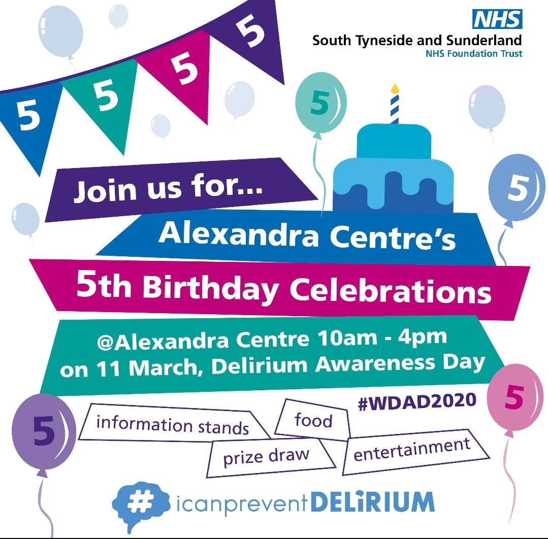 DDOT/The Alexandra Centre (@alexandracentre) on Twitter photo Are you #DeliriumReady? #WDAD2020 is 11th March, join DDOT in promoting #DeliriumAwareness. It's the <a href="/AlexandraCentre/">DDOT/The Alexandra Centre</a> 5th Birthday! Come & join in with the fun, games, entertainment & free prize draw alongside the official opening of our Dignity Room <a href="/STSFTrust/">South Tyneside and Sunderland NHS Foundation Trust</a> #DonateforDignity Are you #DeliriumReady? #WDAD2020 is 11th March, join DDOT in promoting #DeliriumAwareness. It's the <a href="/AlexandraCentre/">DDOT/The Alexandra Centre</a> 5th Birthday! Come & join in with the fun, games, entertainment & free prize draw alongside the official opening of our Dignity Room <a href="/STSFTrust/">South Tyneside and Sunderland NHS Foundation Trust</a> #DonateforDignity