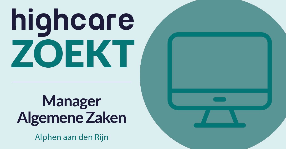 Kom jij als Manager Algemene Zaken ervoor zorgen dat de medewerkers zich zo veel mogelijk kunnen richten op het bieden van kwalitatieve zorg vanuit een prettige en veilige werkomgeving? Solliciteer dan nu! buff.ly/39F2PPb

#werkenbij #highcare #algemenezaken #manager