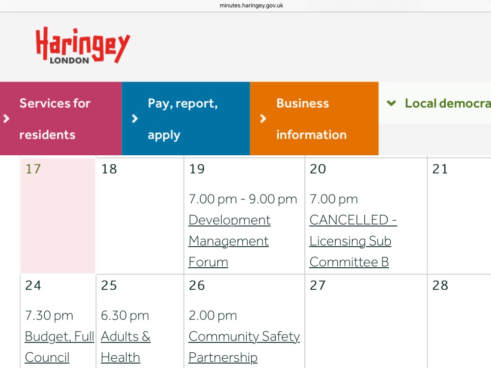 N17 Creative Action on Twitter "Haringey public meetings for the week