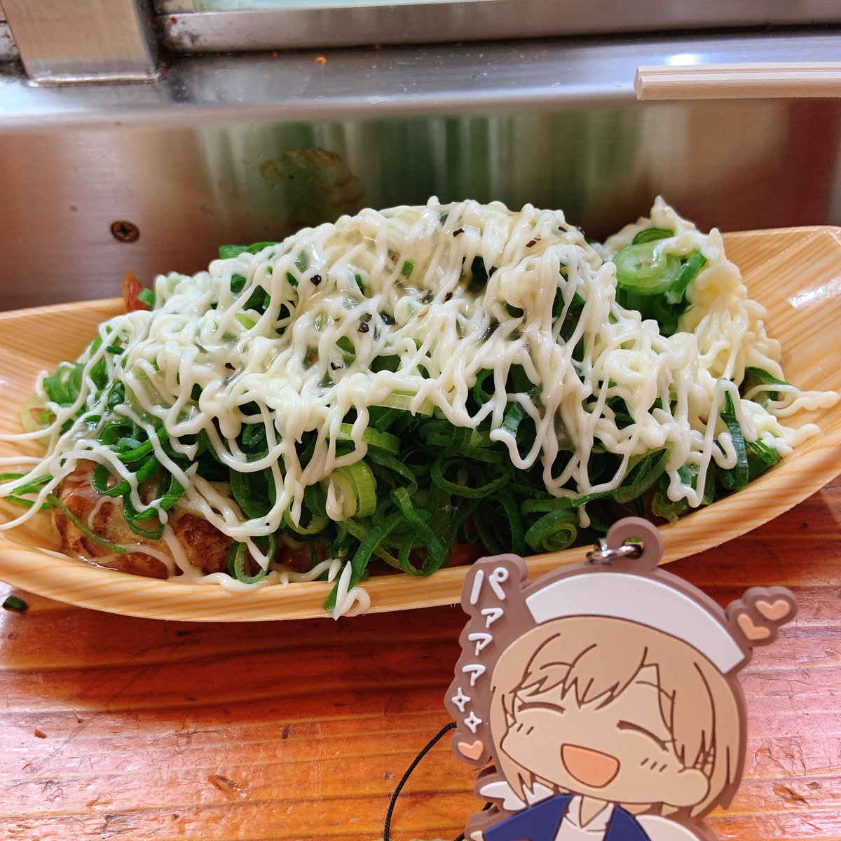 大阪恒例のはなだこ様。初めてネギダレにしてみたけど美味しかったー!?パァァァァ✨ 