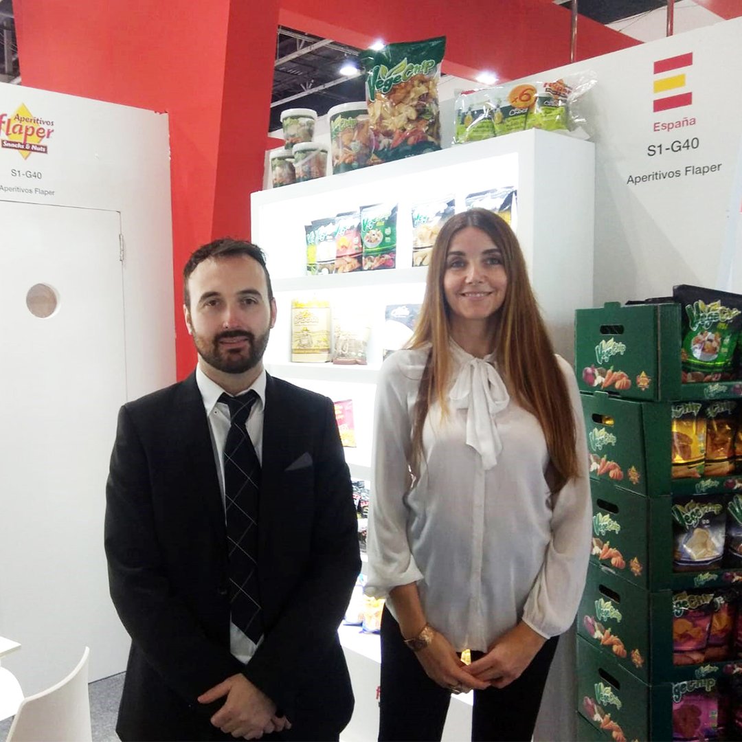 ApFlaper's tweet image. Segundo día en #Gulfood2020 presentando todas nuestras novedades, ven y conócenos en nuestro Stand: S1 - G40. ⠀

Te esperamos!!😊🤗 #Flaper #exhibition #feria #dubai #2020 #gulfood #snack #nuts #travel #aroundtheworld #España #Spain