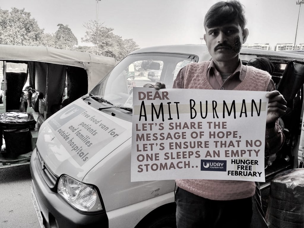 udayfoundation's tweet photo. Dear @Burman_Amit Thousands of poor patients &amp; their attendants sleep hungry outside hospitals every night. This February, let’s share the message of hope and ensure that no one sleeps with an empty stomach. Pls spread the word. Link: https://t.co/RBjlTjDCnA #HungerFreeFebruary https://t.co/CuYd2Cyecl