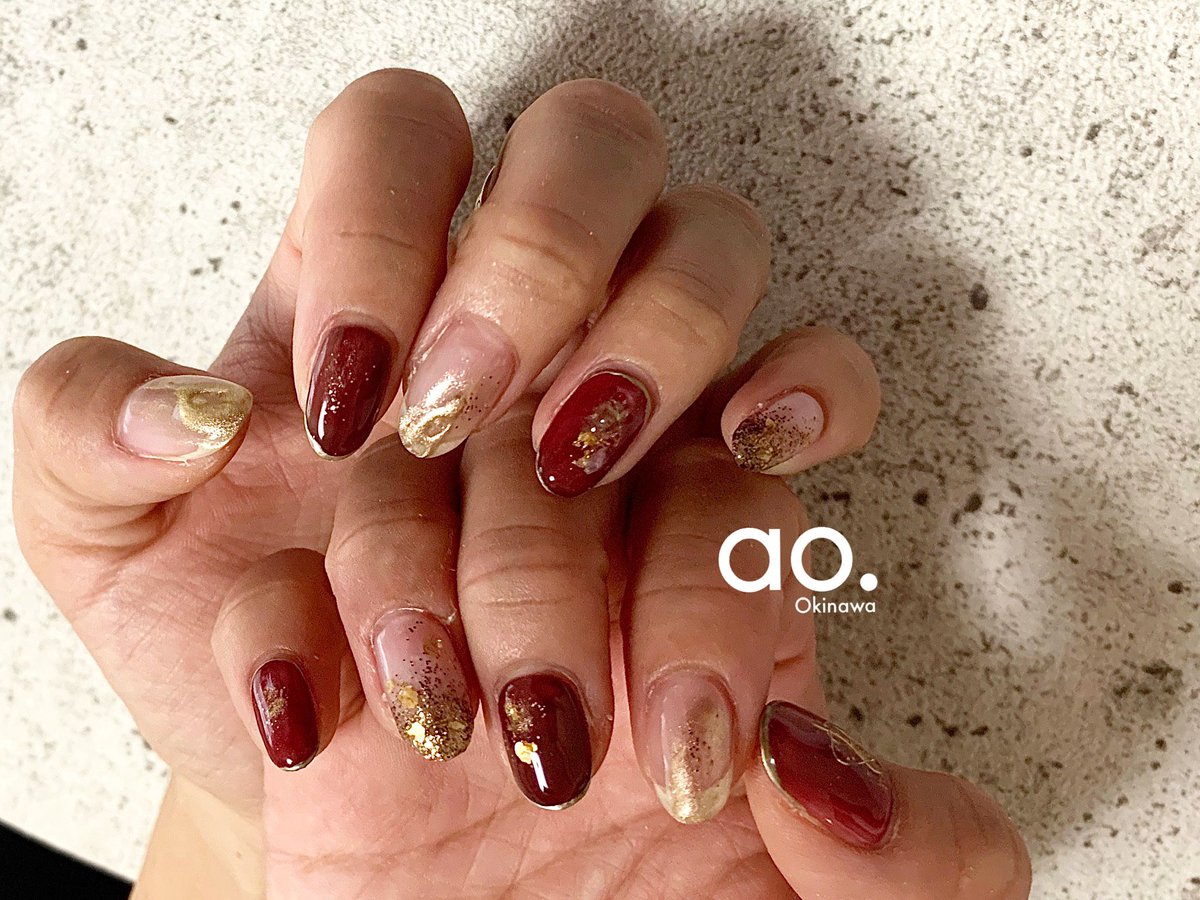 O Xrhsths Nail Ao Okinawa Sto Twitter Bordeaux Nuance Nail Aonail Ao Naildesign Nailart Gel Gelnail Instanails Nailstagram Nailswag ジェル ネイル 沖縄ネイル 沖縄ネイルサロン 那覇ネイルサロン 個性派ネイル ちぐはぐネイル ニュアンスネイル ミラーネイル