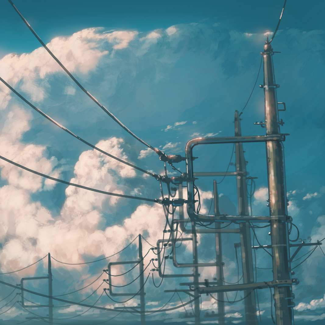 sky cloud no humans outdoors scenery power lines day  illustration images