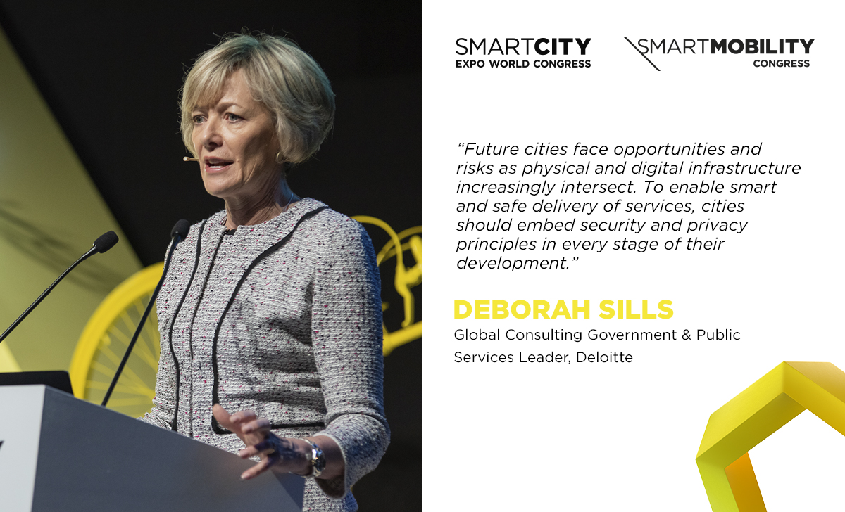 _TomorrowMob's tweet photo. "Future cities face opportunities and risks as physical and digital infrastructure increasingly intersect. To enable smart and safe delivery of services, cities should embed security and privacy principles in every stage of their development."
— Deborah Sills, @Deloitte
#SMC19 https://t.co/QrUl93M5WB