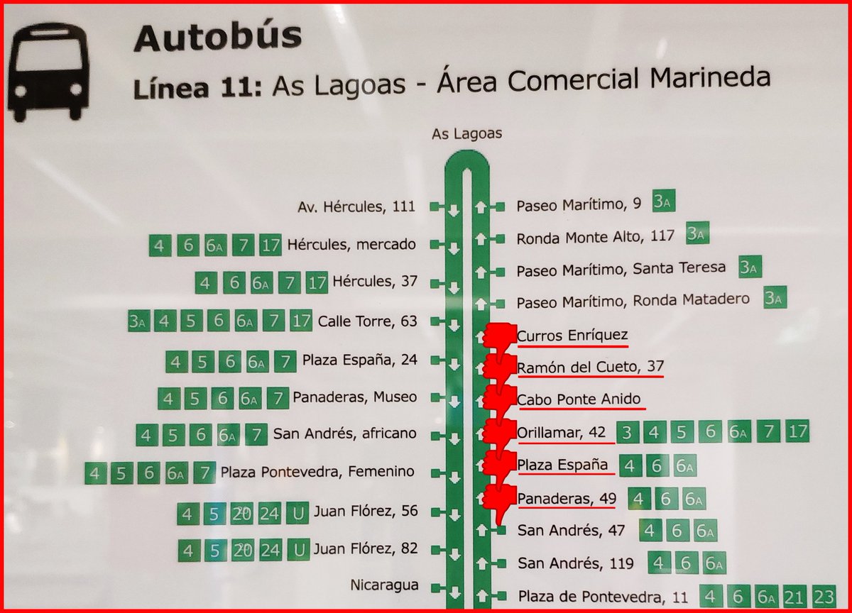 BlogBusurbano's tweet image. En #Coruña, las líneas no tienen "doble personalidad":
Si tú sales de #AsLagoas -sea por la mañana o por la tarde-, en la #Lín11 al @MarinedaCity, volverás en la misma Lín11 cuando quiera que regreses!

(bueno, aunque estén algunas paradas sin actualizar)

O sea, de locos... XO