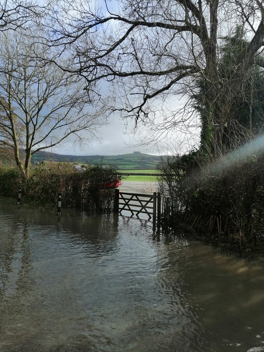 River Avon by Saltford has now burst it's banks (heading towards Jolly Sailor) . Impassable by car  waders required ☔☔☔ #bbcpointswest #stormdennisuk <a href="/saltfordPeople/">Saltford People</a>