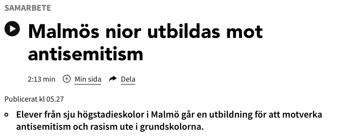 Malmosossar's tweet photo. I höstas fattade vi beslut om omfattande åtgärder för att förbättra judars liv i Malmö. Här om en del av arbetet, i Malmös grundskolor.
https://t.co/FrEOc7pLEH https://t.co/Kg5zaKS0Kz