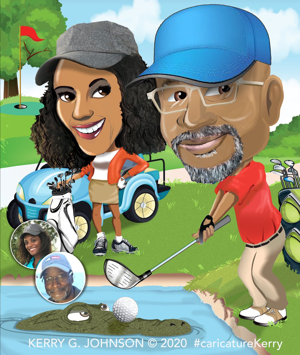 A colorful #digitalcaricature for two top-notch #AfricanAmericanGolfers enjoying an afternoon at the course. #caricaturedrawings #birthdaycaricature #corporatecaricatures #golferslife #golfaddict #golfergifts #BlackGolfers #caricaturegifts #caricatures | instagram.com/p/B8oXVcRB-EA/…