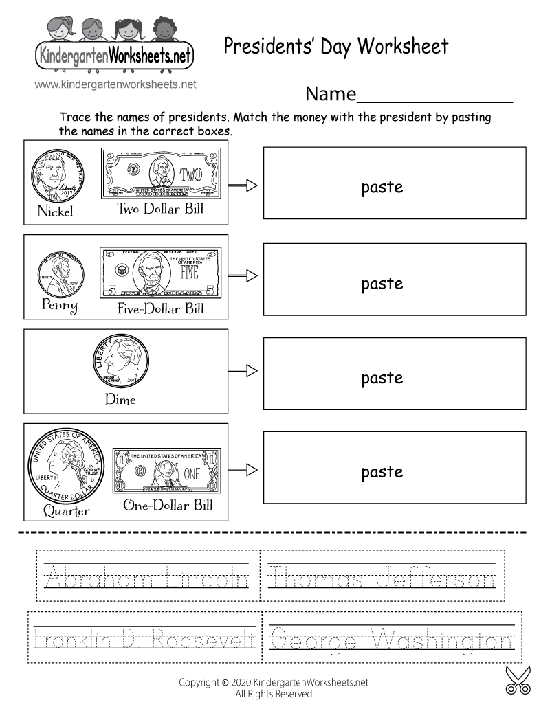 today is presidents' day! we have a free printable worksheet to