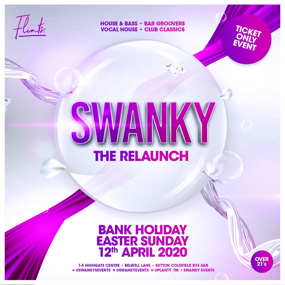 SwankysEvents's tweet image. Swankys the relaunch bank holiday Easter Sunday @flintsbarmg tickets &amp;gt;&amp;gt;&amp;gt; skiddle.com/e/13742760 🎉🍻🍸💃🏻🕺🏻