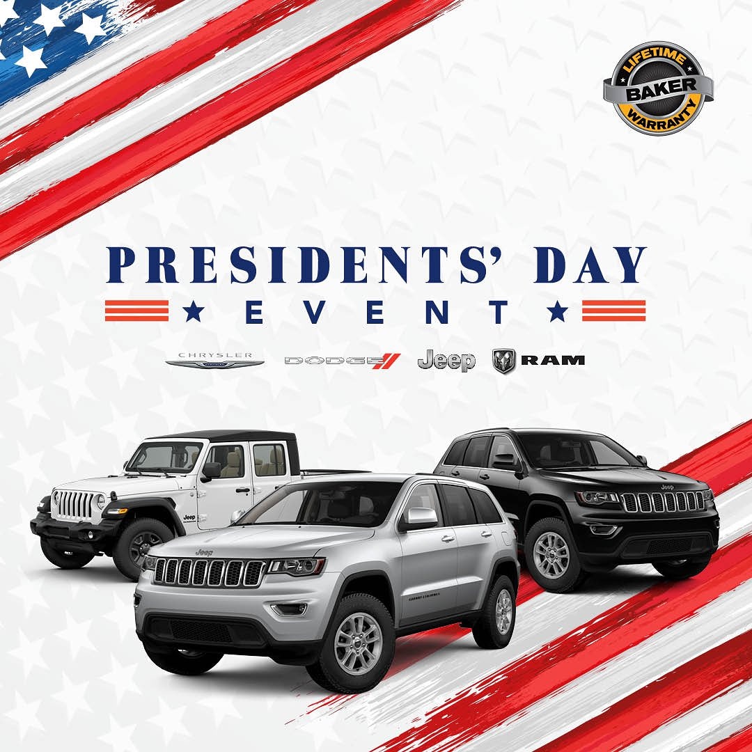 BakerDealMaker's tweet photo. Happy #PresidentsDay!
In #celebration, #BakerJeep is holding a #holiday event with #special rates on all-new #vehicles!
Visit 1045 State Road in #Princeton to enjoy a #complimentary test #drive!
For details, visit: https://t.co/trByuSFYz2
#LoveJeep #JeepLife #BakerDealMaker https://t.co/DJapWgljAh