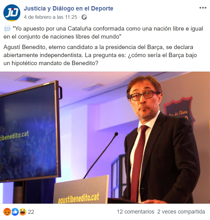 votdecensura's tweet photo. Un dels comptes: "Justicia y Diálogo en el Deporte" (https://t.co/Nl5UrNbLBJ) es dedica a penjar posts d'aquesta índole. #BartomeuDimissió https://t.co/oyADLJgHxl