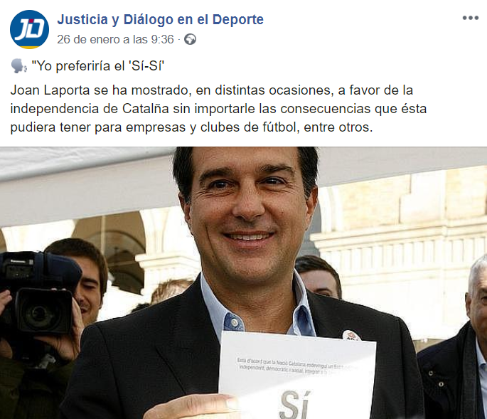 votdecensura's tweet photo. Un dels comptes: "Justicia y Diálogo en el Deporte" (https://t.co/Nl5UrNbLBJ) es dedica a penjar posts d'aquesta índole. #BartomeuDimissió https://t.co/oyADLJgHxl