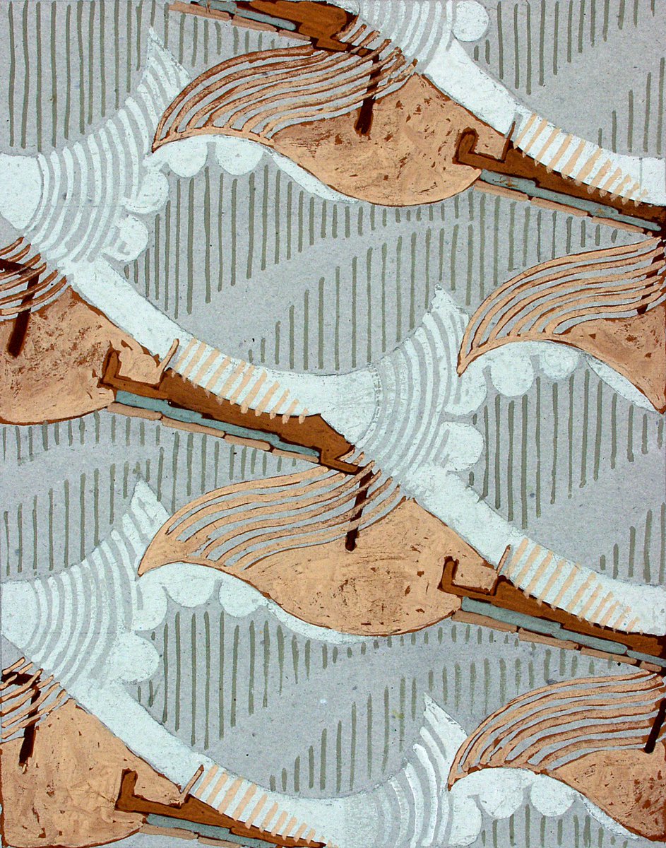 MoDAMuseum's tweet image. Interesting to compare these two different #SilverStudio #designs from 1898 and 1934! When side-by-side the similarity of colourway and the fluidity of motion becomes apparent. Interesting how the waving forms of the 1930s mimics the shape of the #ArtNouveau leaves #LFW