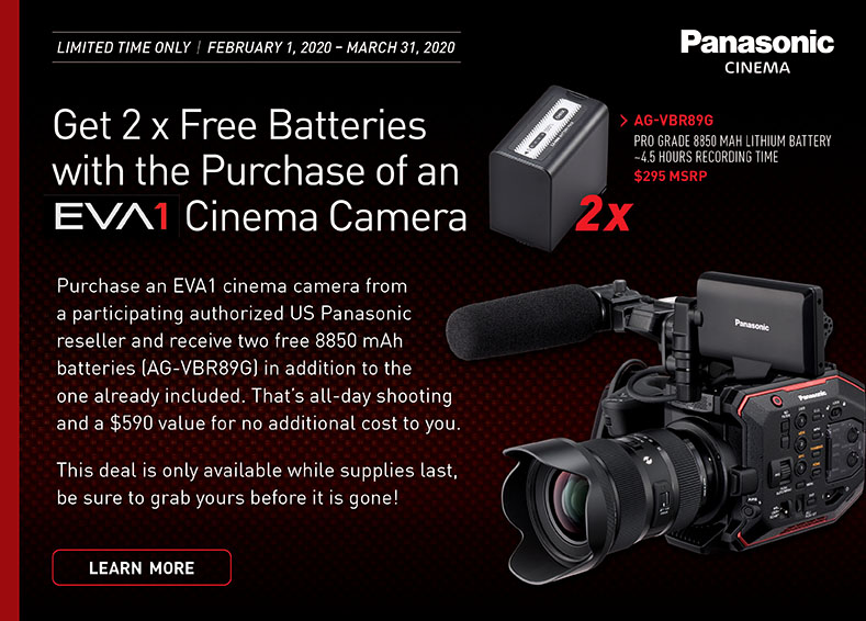 TheLerroCorporation (@thelerrocorp) on Twitter photo Thanks <a href="/MitchPanasonic/">M Gross Panasonic</a> for posting this #EVA1 offer from #ourfriends <a href="/TheVaricam/">Panasonic VariCam</a> Purchase an AU-EVA1 from an authorized US #Panasonic reseller by 3/31/2020 and receive 2 free AG-VBR89 batteries in addition to the 1 already included a $590 #value #moreinfo bit.ly/2ST6XEu Thanks <a href="/MitchPanasonic/">M Gross Panasonic</a> for posting this #EVA1 offer from #ourfriends <a href="/TheVaricam/">Panasonic VariCam</a> Purchase an AU-EVA1 from an authorized US #Panasonic reseller by 3/31/2020 and receive 2 free AG-VBR89 batteries in addition to the 1 already included a $590 #value #moreinfo bit.ly/2ST6XEu