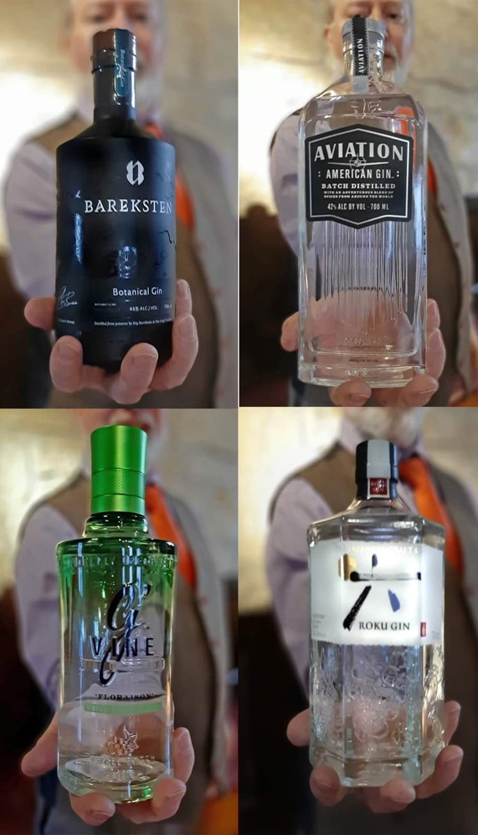 BlackfriarsRest's tweet photo. A sneak-peak of the #gins that will be featured in our World Gin Tasting event on Thursday 5 March - @barekstengin, @AviationGin (owned by actor @VancityReynolds), @GVineGin &amp; Suntory Roku Gin. https://t.co/JYTqdlezTR #GinTasting https://t.co/uPWFUwqijM