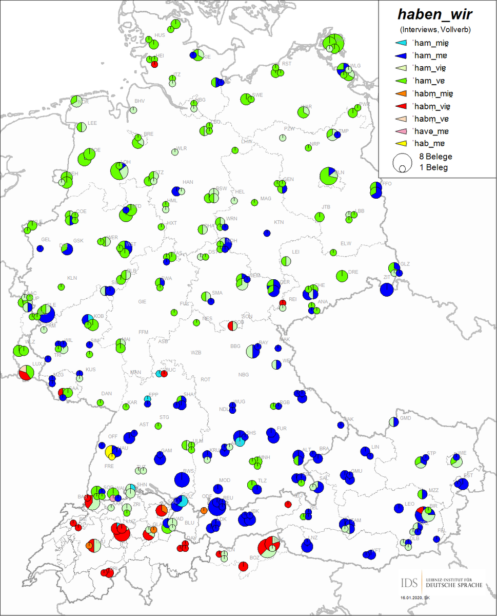 IDS_Mannheim's tweet photo. Heute [ˈhamɐ] / [ˈhamvɐ] / ... den Internationalen #TagderMuttersprache. 
Wo würden Sie sich auf der Sprachkarte einordnen? Alle Bsp. sind standardsprl. Varianten.

Zum Atlas zur Aussprache des deutschen Gebrauchsstandards (AADG): https://t.co/AtiCX4EjCp. 

#UNESCO #Muttersprache https://t.co/PdI9mWvjxf