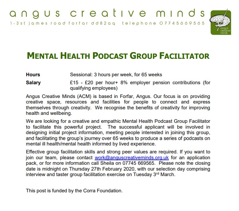 🎧We are recruiting! Come join our team! 🎧 <a href="/AngusCPP/">AngusCPP</a> <a href="/Angus_ABC/">Angus Business Connections</a> <a href="/BGTayside/">Business Gateway Tayside</a> <a href="/seemescotland/">See Me</a> <a href="/smhaff/">SMHAF</a> <a href="/timetotalktour/">Time To Talk Tour</a> #opportunity #angus #creative #jobopportunity #forfar #MentalHealthAwareness #podcast #wellness #growtogether #nurturing #MondayMotivation