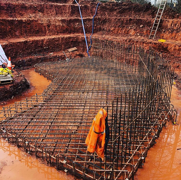 Great to see the bridge abutment base rebar getting ready #cyclebridge #structuralengineering #reinforcedconcrete