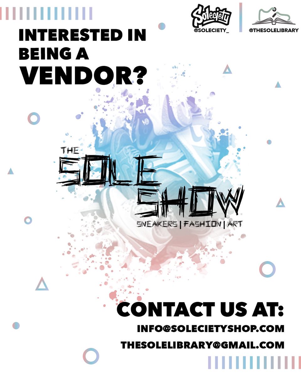 Interested in being a vendor for The Sole Show? Hit us up!