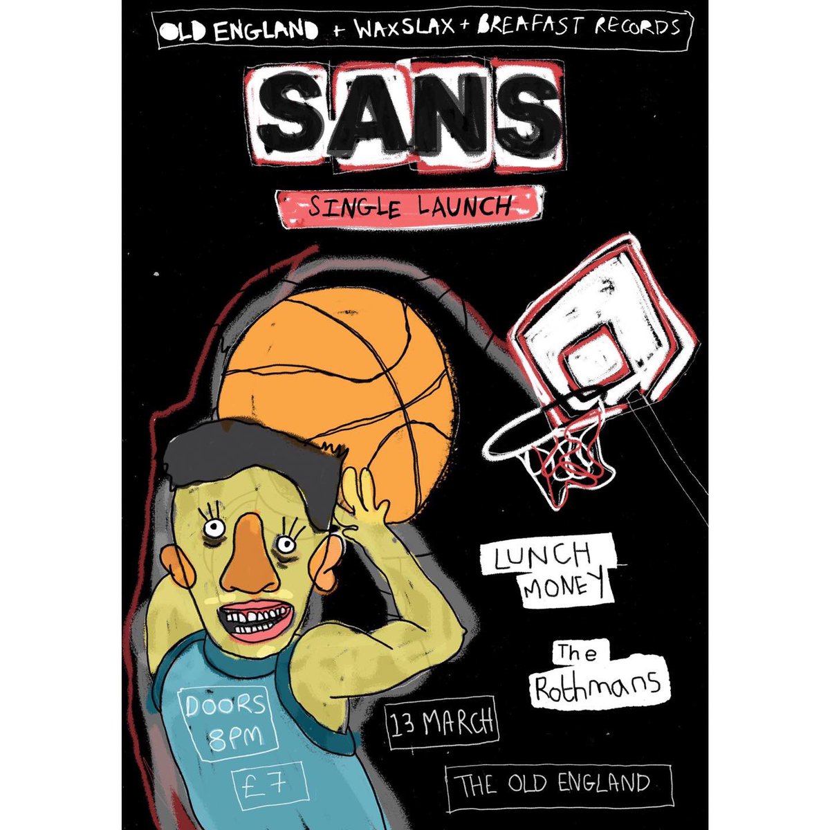 NEWS! Our first show as Lunch Money is going to be supporting absolute god tier shouty boys <a href="/SANSTHEBAND/">SANS</a> at one of our favourite venues. This shit is nearly sold out already so don’t sleep on it fools! LM OUT X