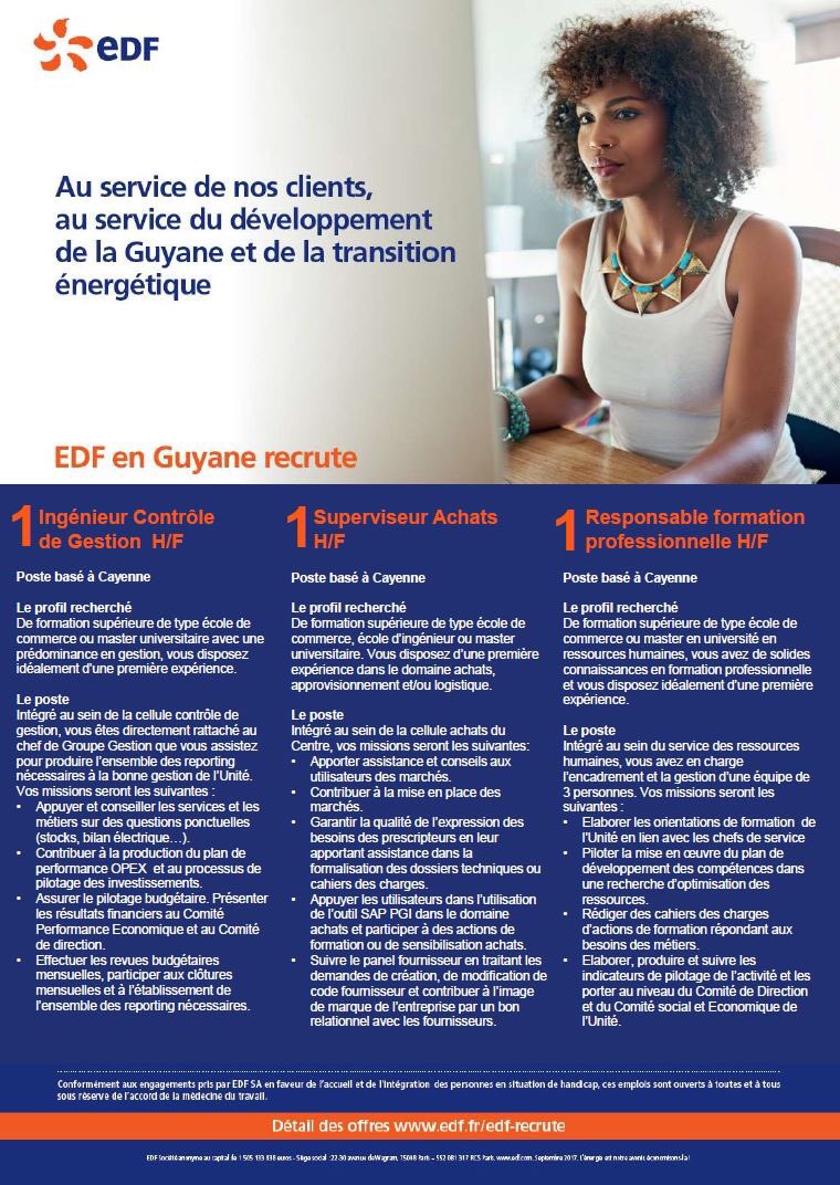 Edf En Guyane Pa Twitter Edf Recrute Au Service De Ses Clients Au Service Du Developpement De La Guyane Et De La Transitionenergetique Recrutement Pour Postuler Rendez Vous Sur Le Site Https T Co Arql4upxxr Https T Co Semqw9d76l