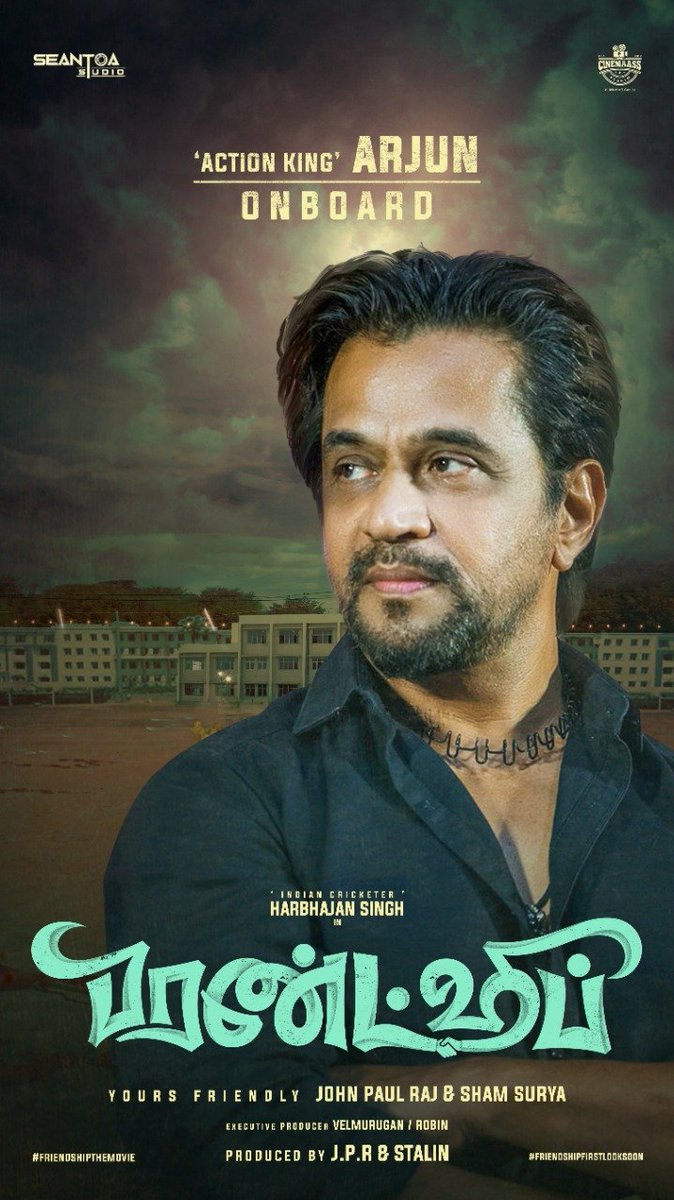 Action king <a href="/akarjunofficial/">Arjun</a> on board in <a href="/harbhajan_singh/">Harbhajan Turbanator</a> &amp; #Losliya #Friendship 
<a href="/JPRJOHN1/">John paul Raj</a> <a href="/ShamDirector/">Sham Surya Director</a> <a href="/ImSaravanan_P/">Saravanan Pandiyan</a> <a href="/RIAZtheboss/">RIAZ K AHMED</a> 
#SeantoaStudio #cinemaasstudio