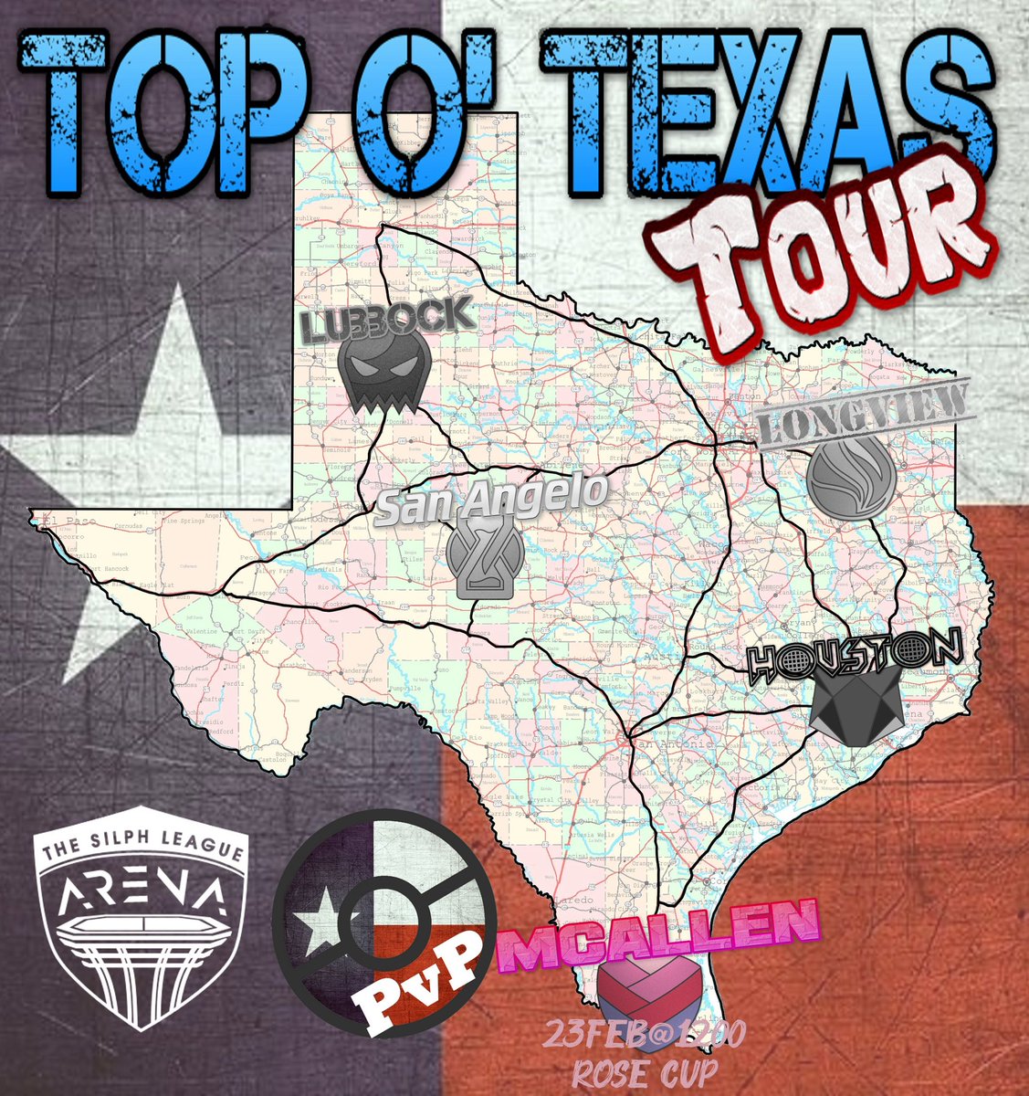 TxPvPdiscord's tweet photo. 👀Stop #5 of the #ToTx Tour heads to McAllen!
📢100+ #Battlers from all over have already registered for this epic @SilphGG #RoseCup Tournament!
🇲🇽 Looking forward to meeting our friends!!!🇲🇽
RSVP https://t.co/c20NrOVycr https://t.co/IWJcDLectv