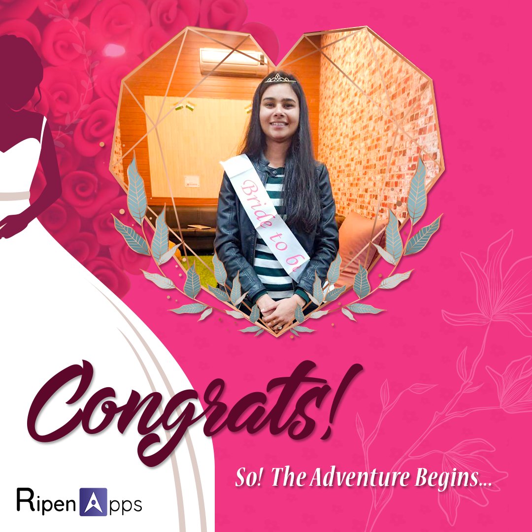 RipenAppsTech's tweet photo. The most #beautiful thing is that when two people making vows to be with each other at every up's and down's in life. RipenApps congratulates Swati Bhattal for starting such a beautiful journey of her life.

#bridet #weddingbells #bridetobe #RipenApps https://t.co/AEPHmy079B