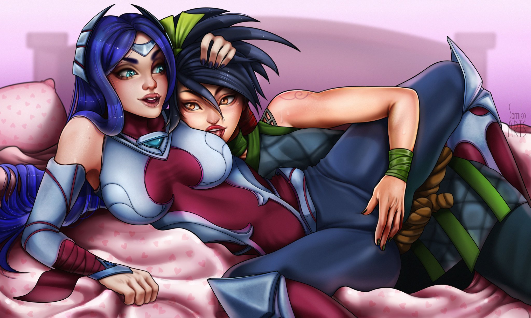 #League_of_Legends #Akali #Irelia #nsfwartist #nsfw... 