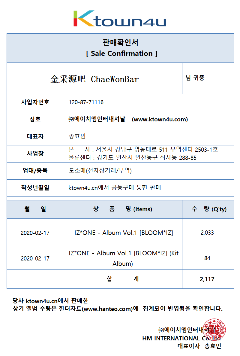 BarChaewon's tweet photo. Chaewon Chinese fans purchased <BLOOM*IZ> from (Chaewon Chinese Stan)“金采源吧_ChaeWonBar” (4828)and “天使少女金采源个站”(609) total 5437 copies！
(Up to now.)

We will support KimChaeWon all the time！✊Love CW！
#김채원 #채원 #CHAEWON #KIMCHAEWON  #金采源 
#아이즈원 #IZONE https://t.co/EeNz2IpnBC