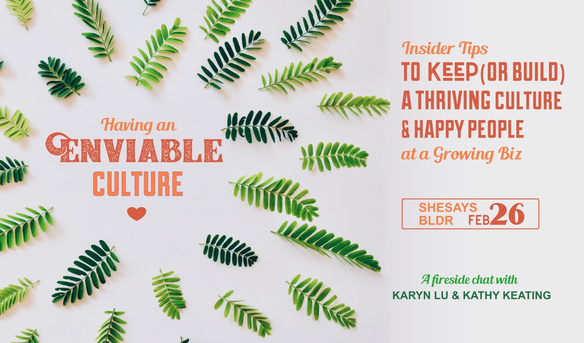 We've all worked at companies where culture was a nightmare. Let's fix that to foster less of this 😫 and more of this 😍 to THRIVE in our work environments! Whether you're nurturing a startup or established biz, this event is for you.

RSVP, February 26: bit.ly/enviable-cultu…