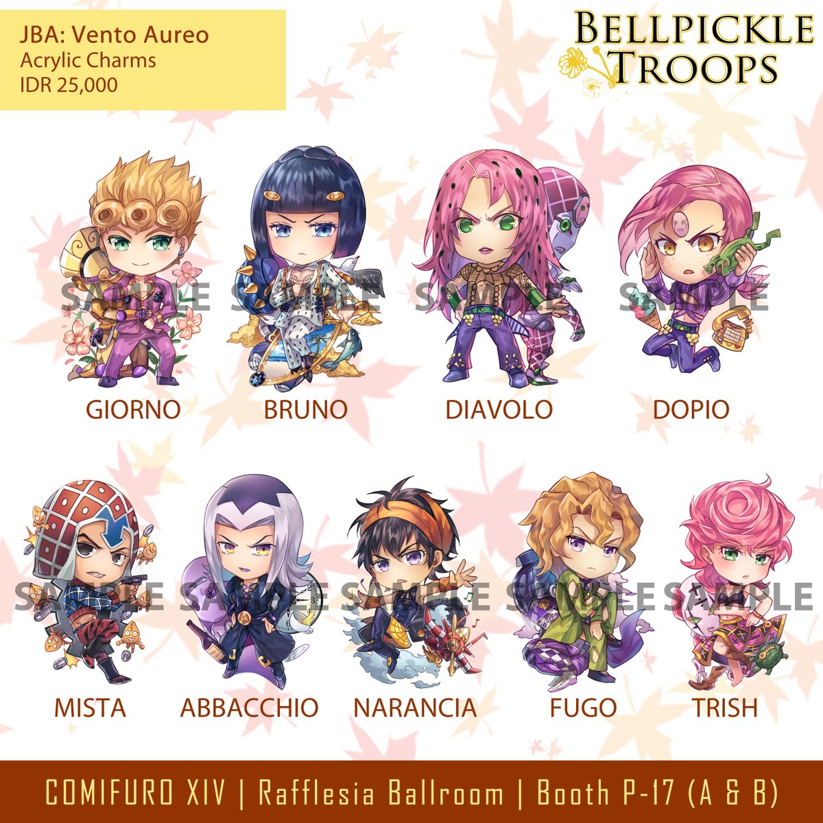 Bellpi_Troops's tweet photo. Hi, guys! See you at @comifuro XIV next week! We'll be on Booth P-17 at Balai Kartini - Rafflesia Ballroom. :)

#FGO #JOJO #JBA #FE3H #BEASTARS #CFXIV #Comifuro https://t.co/ex8Nh4TKqT