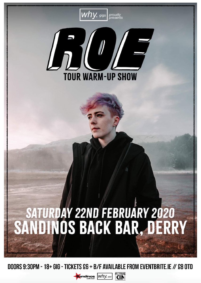 Roe_music's tweet image. DERRY! I’m super excited to announce that I’ll be playing a @WhyGigs show NEXT SATURDAY!
⠀⠀
This gig is the first of a brand new live show that I want my hometown to see first. I’ll be trying out loads of new stuff and it’s gonna b some craic.

Tix: tinyurl.com/roederry