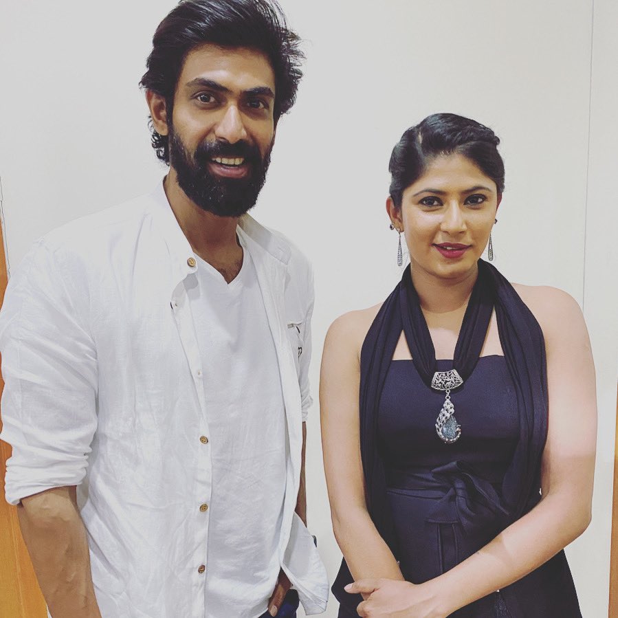 thenehachowdary's tweet photo. #aranya interview @ranadaggubati &amp; director Prabhu sir 🙏🏻 TOTALLY A
 “MUST WATCH MOVIE” . Waiting for it 😍🤗 
#interview #starsports1telugu #happyme #celibrityinterview #rana #teluguanchor #anchornehachowdary #anchorneha #fav https://t.co/u6Zw7eLRM6