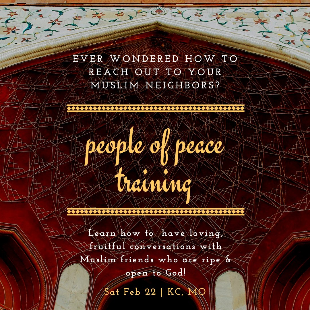 There are people of peace everywhere! Explore how to spot them & engage with them, and soon you'll recognize them everywhere!

Join us next Sat (2/22) in KC, MO at 9 am! Register & find out more here: allnations.us/event/pop-feb2…

#SaturdaySharpening #peopleofpeace #christiantraining