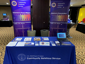 DOJ_CRS's tweet photo. Let’s embrace our differences & spread the love today. #DOJCRS is honored to attend @HRC’s #TimeTOTHRIVE conf. 2/14-16. Our staff at Table 26 is excited to openly share best practices & how we can work together to improve communication & understanding to engage #LGBTQ communities https://t.co/10hIQYDUi4