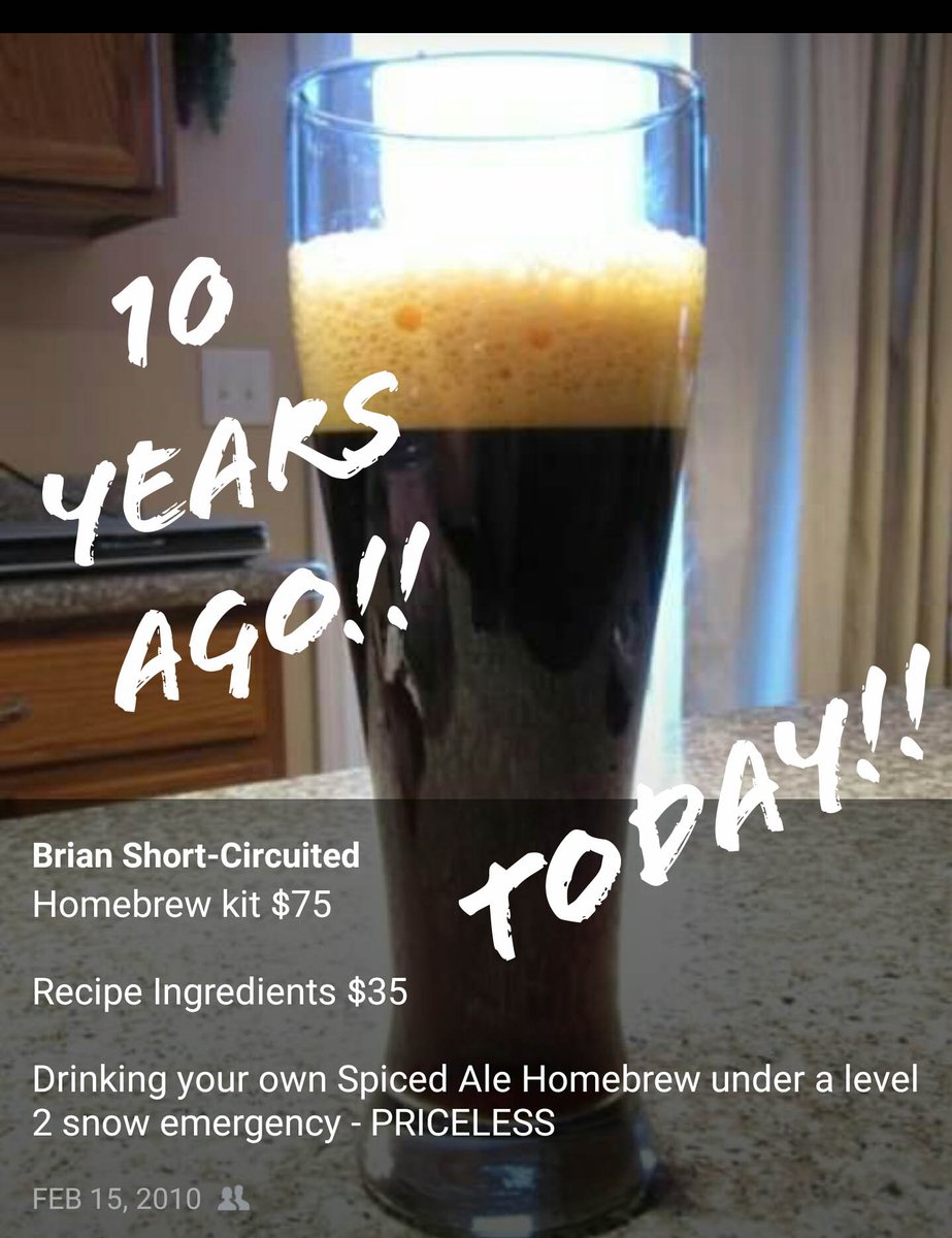 shortcircuitbru's tweet photo. Hard to believe I've been brewing for over 10 years!! This day in history... Sipping on a holiday spiced ale! 
#homebrewing #holidayale #spicedale #allgrainbrewing #brewinghistory https://t.co/wMzK8MIQC2