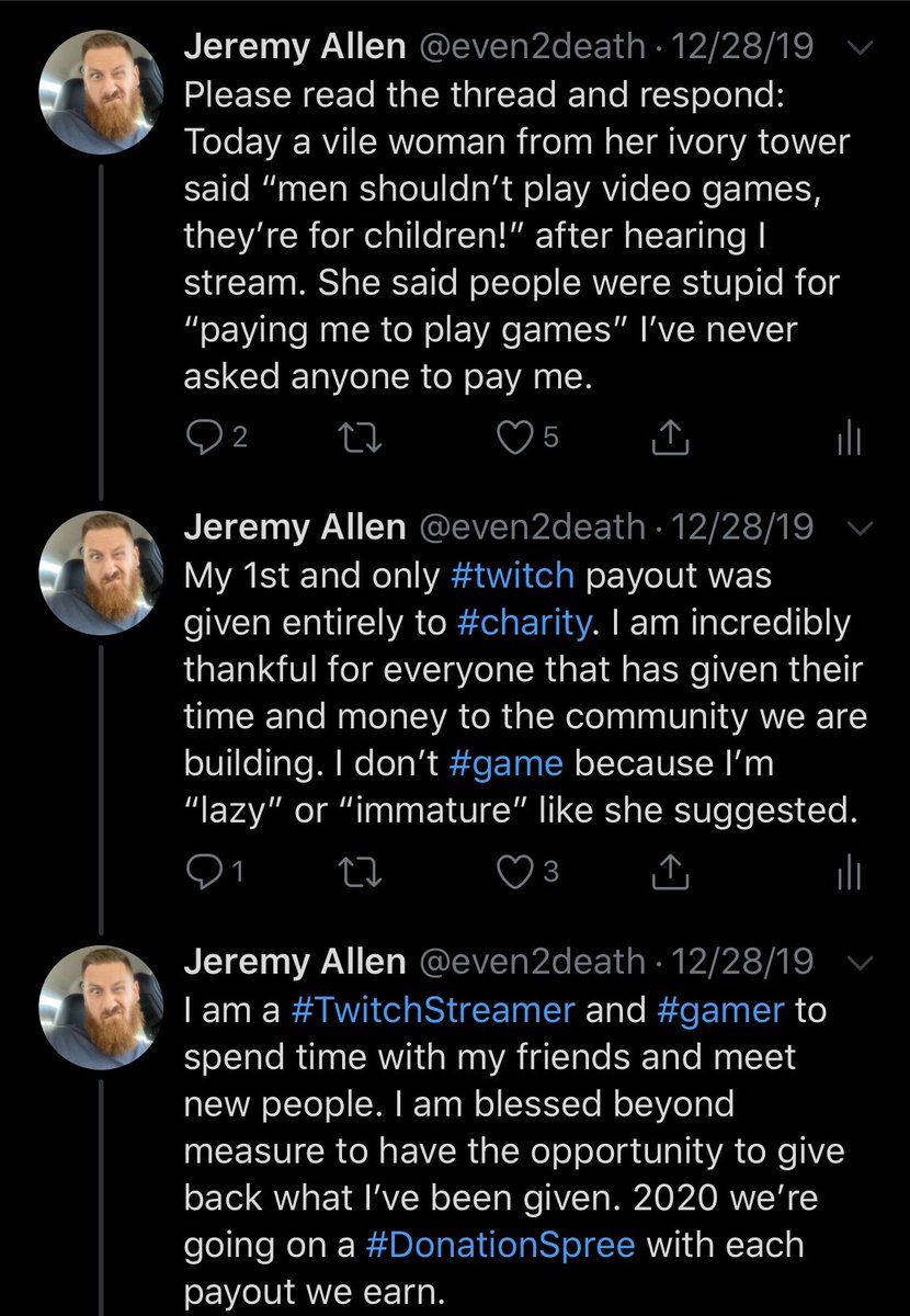 In light of its recent resurgence of relevance in my life, I’m posting a screenshot of this thread. I love the #DeathSquad and the #community we are building on all of #Twitch I don’t have the #’s some have, but I’ve got quality and that’s more important to me! #DontBeIgnorant