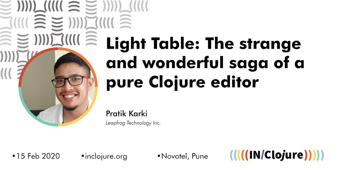 in_clojure's tweet photo. Closing up the day with a talk by @theawesomekarki describing a great revival story (Light Table) and a ton of editor construction philosophy :pray:
#inclojure2020 https://t.co/A2KkQ95xcr