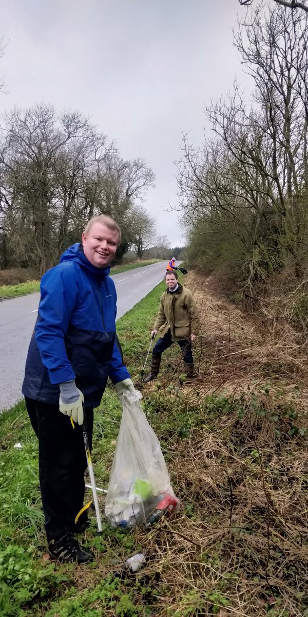 It was the annual Thrussington village litter pick this morning. We weren't going to let something like a major storm put us off (and in fairness, the rain did hold off it's full force until we finished)! With local MP Ed Argar in this photo. #Thrussington #litterpick #Charnwood