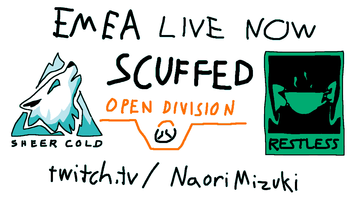 Live in 5min for more SCUFFED OPEN DIVISION! We have a spicy match between <a href="/SheerColdGG/">Sheer Cold</a> and <a href="/RestlessEU/">Restless</a> which promises to be one for the books. Come hang out at twitch.tv/NaoriMizuki - I wanna some sick copy pastas in the chat 😉