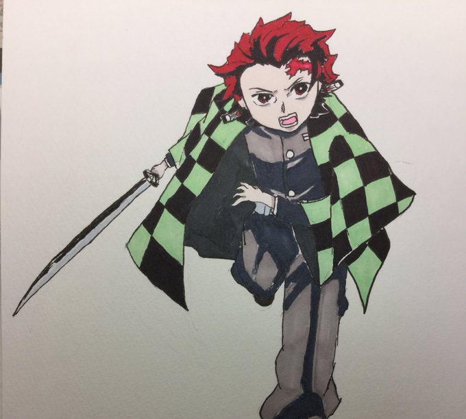 ひょうが815/低浮さんがTwitterに投稿した竈門炭治郎(鬼滅の刃)のイラスト。