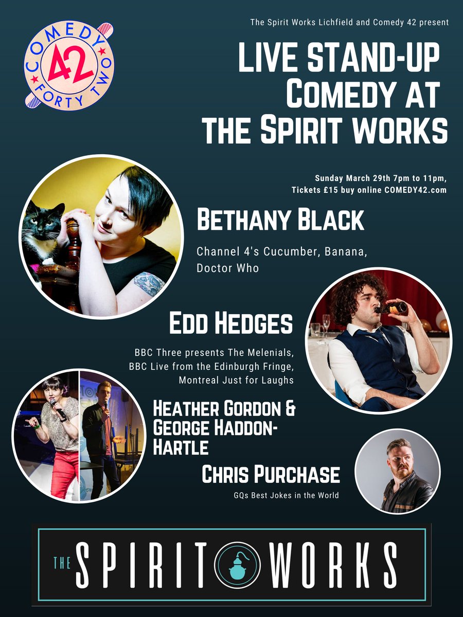 February's show has sold out but don't worry tickets are on sale for March with @BeffernieBlack @Edd_Hedges <a href="/GeorgeComedy7/">George Haddon-Hartle</a> @tweetsbyHLG grab them at comedy42.com <a href="/thespiritworks/">SpiritWorksTom</a>